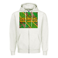 Oatmeal Heather Let the shenanigans begin shamrock tumbler Zipper Hoodie - HowdyJamesFarm