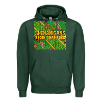 Sports Green Let the shenanigans begin shamrock tumbler Zipper Hoodie - HowdyJamesFarm