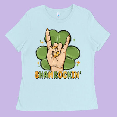 St. Patrick's Day Shamrockin' Ladies Tee Designed By Maliassmallbusiness