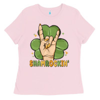 Bubblegum Pink st. patrick's day shamrockin' Ladies Tee - MaliasSmallBusiness
