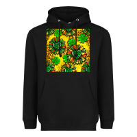 Black St. Patrick's sunflower seamless pattern Heavyweight Hoodie - BundleAndBundleShop