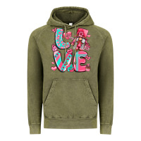 Vintage Olive love with gnome Vintage Hoodie - LillyAllenDesigns
