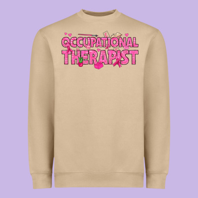 Breast Cancer Occupational Therapist Heavyweight Sweatshirt Designed By Texasbilliewilder