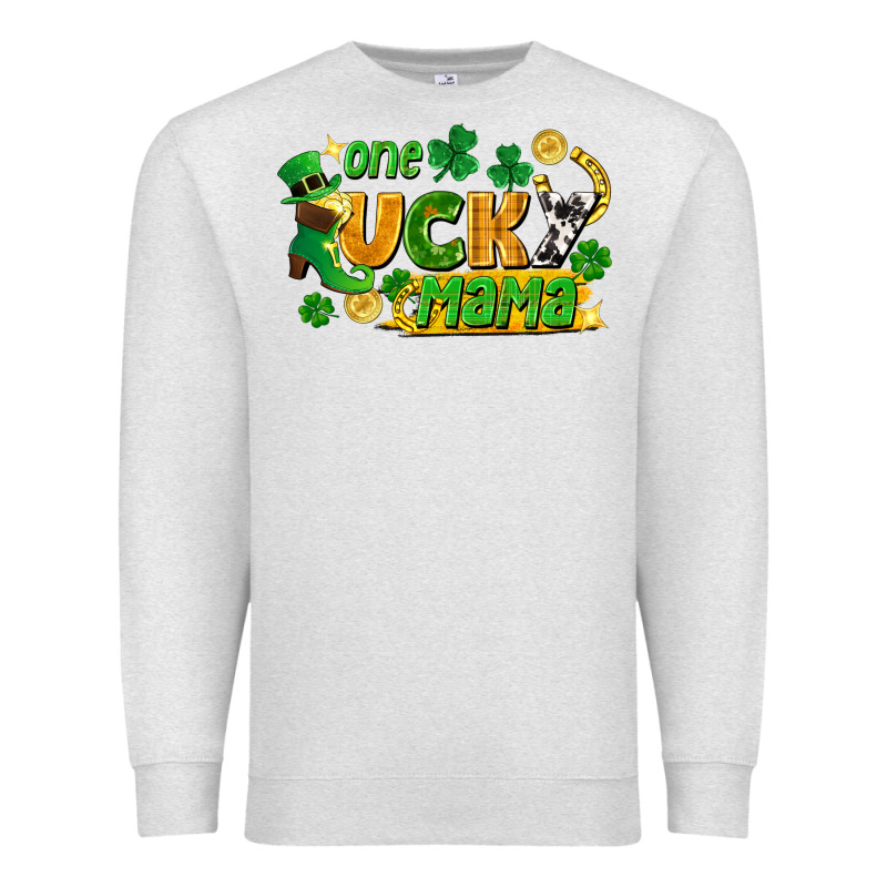 One Lucky Mama Premium Sweatshirt by FaDigitalArtStudio | Teevron