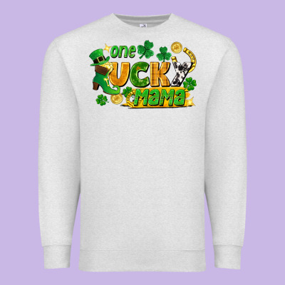One Lucky Mama Premium Sweatshirt Designed By Fadigitalartstudio