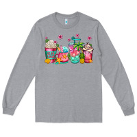 Heather Grey summer coffee cups Long Sleeve Tee - Jasminsmagicworld