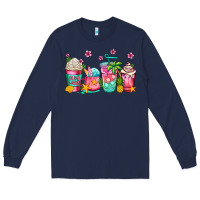 Navy summer coffee cups Long Sleeve Tee - Jasminsmagicworld