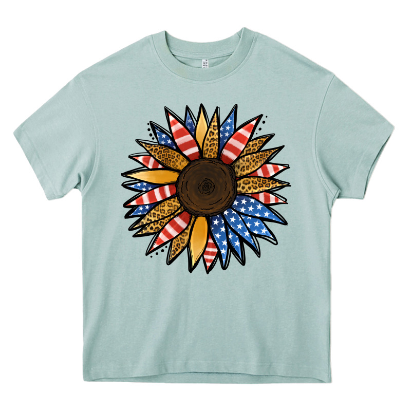 Patriotic Sunflower Heavy Core Tee by Jasminsmagicworld | Teevron