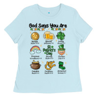 Baby Blue god says you are st patrick's day Ladies Tee - MaliasSmallBusiness