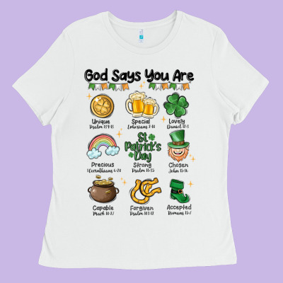 God Says You Are St Patrick's Day Ladies Tee Designed By Maliassmallbusiness