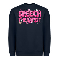 Navy breast cancer speech therapist Heavyweight Sweatshirt - texasbilliewilder
