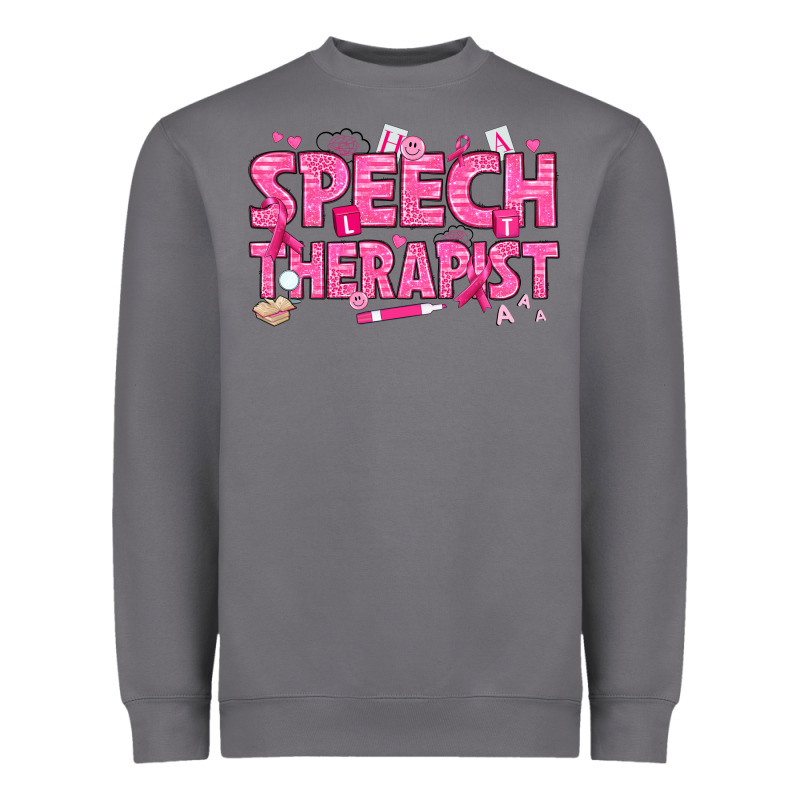 Breast Cancer Speech Therapist Heavyweight Sweatshirt by texasbilliewilder | Teevron