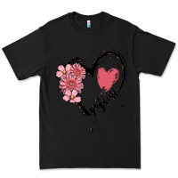 Black mimi flower heart Premium Tee - MaliasSmallBusiness
