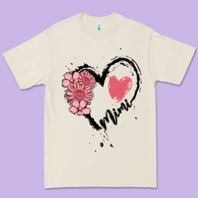 Mimi Flower Heart Premium Tee Designed By Maliassmallbusiness