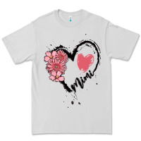 Dove Grey mimi flower heart Premium Tee - MaliasSmallBusiness