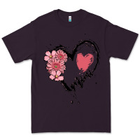 Plum mimi flower heart Premium Tee - MaliasSmallBusiness