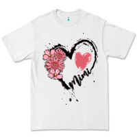 White mimi flower heart Premium Tee - MaliasSmallBusiness