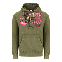 Vintage Olive you make my heart saur Vintage Hoodie - LillyAllenDesigns