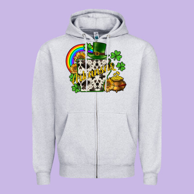 Arkansas Map St. Patrick's Zipper Hoodie Designed By Cowgirlartshop