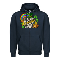 Navy Arkansas map St. Patrick's Zipper Hoodie - CowGirlArtShop