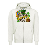 Oatmeal Heather Arkansas map St. Patrick's Zipper Hoodie - CowGirlArtShop