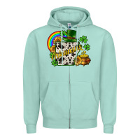 Seafoam Arkansas map St. Patrick's Zipper Hoodie - CowGirlArtShop