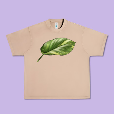 Golden Pothos Leaf Urban Heavy Tee Designed By Lillyallendesigns