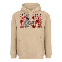 Mushroom skeleton all you need is love Heavyweight Hoodie - FaDigitalArtStudio