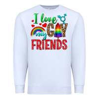 White I Love My Gay Friends Premium Sweatshirt - BundleAndBundleShop