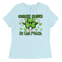 Baby Blue coolest clover to pinch Ladies Tee - MaliasSmallBusiness