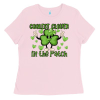 Bubblegum Pink coolest clover to pinch Ladies Tee - MaliasSmallBusiness