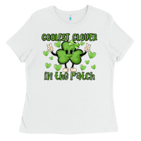 White coolest clover to pinch Ladies Tee - MaliasSmallBusiness