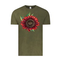 Vintage Olive ProCut Red Sunflower Vintage Tee - LillyAllenDesigns