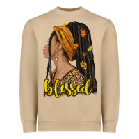 Mushroom Fall afro woman blessed Heavyweight Sweatshirt - NancyCooperArtShop