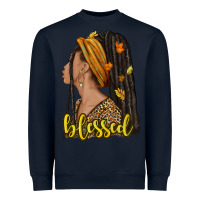 Navy Fall afro woman blessed Heavyweight Sweatshirt - NancyCooperArtShop