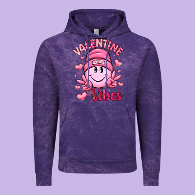 Valentine Vibes Vintage Hoodie Designed By Lillyallendesigns