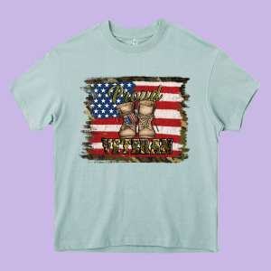 Proud Veteran Heavy Core Tee Designed By Jasminsmagicworld