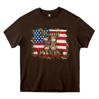 Chocolate Brown proud veteran Heavy Core Tee - Jasminsmagicworld