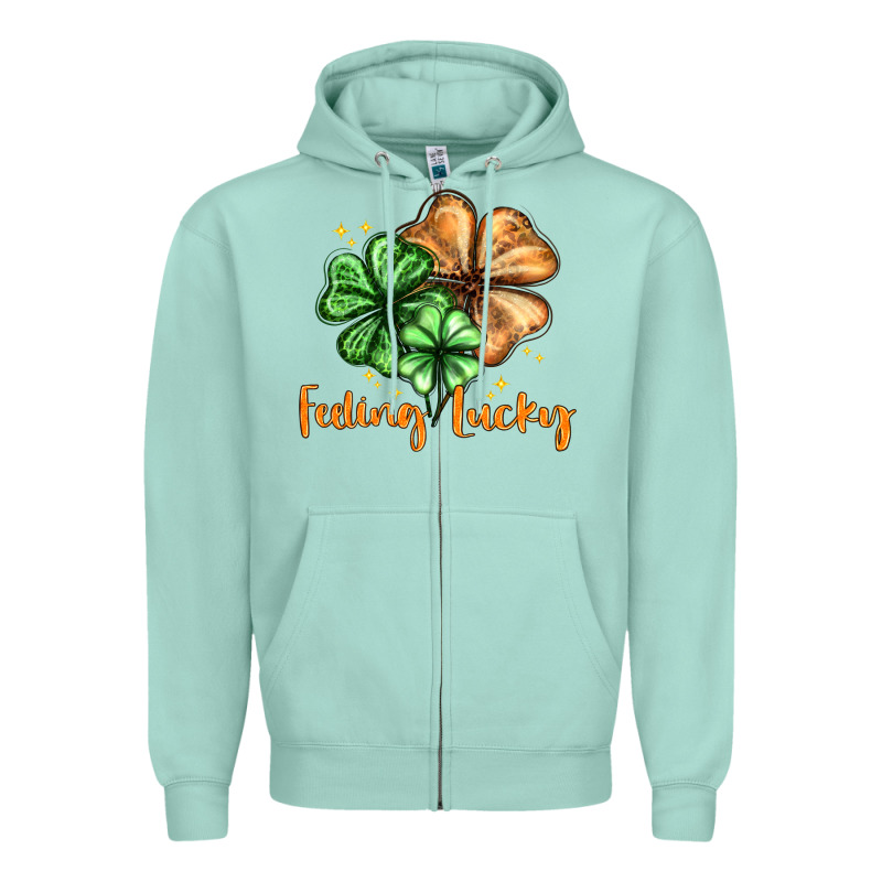 Feeling Lucky With Clover Zipper Hoodie by HowdyJamesFarm | Teevron