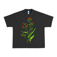 Pigment Black Tassel Flower Illustrations Urban Heavy Tee - LillyAllenDesigns
