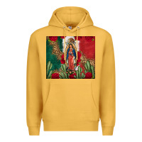 Mustard Our Lady Of Guadalupe Mexican Flag Roses Cactus Premium Hoodie - FaDigitalArtStudio