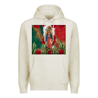 Oatmeal Heather Our Lady Of Guadalupe Mexican Flag Roses Cactus Premium Hoodie - FaDigitalArtStudio