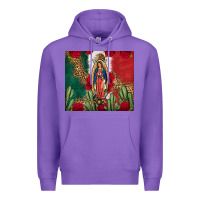 Purple Our Lady Of Guadalupe Mexican Flag Roses Cactus Premium Hoodie - FaDigitalArtStudio