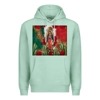 Seafoam Our Lady Of Guadalupe Mexican Flag Roses Cactus Premium Hoodie - FaDigitalArtStudio