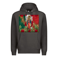 Smoke Our Lady Of Guadalupe Mexican Flag Roses Cactus Premium Hoodie - FaDigitalArtStudio