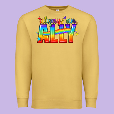 Always An Ally Pride Lgbtq Premium Sweatshirt Designed By Bundleandbundleshop