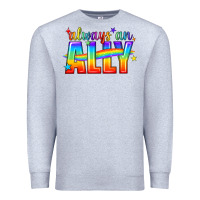 Heather Grey Always An Ally Pride LGBTQ Premium Sweatshirt - BundleAndBundleShop