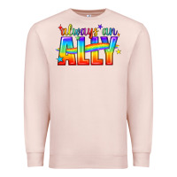 Pale Pink Always An Ally Pride LGBTQ Premium Sweatshirt - BundleAndBundleShop