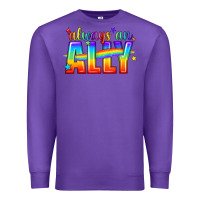 Purple Always An Ally Pride LGBTQ Premium Sweatshirt - BundleAndBundleShop