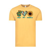 Vintage Mustard peace love sunshine Vintage Tee - JahusDesignShop